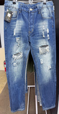 Midnight Distressed Slim Jeans – Dark Wash