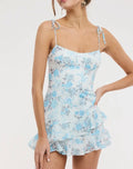 Blue Blossom Lace Mini Dress