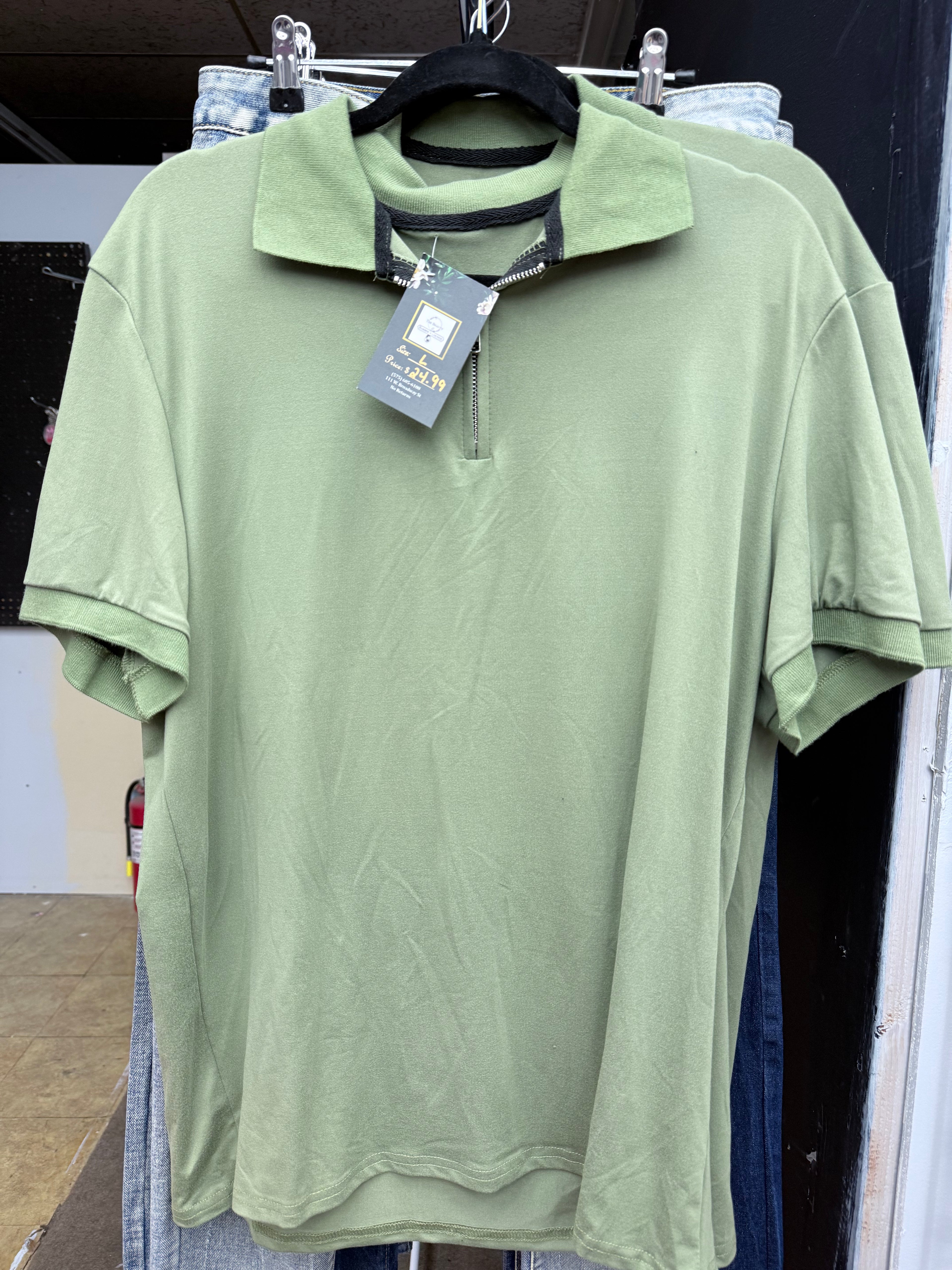 Olive Luxe Zip Polo